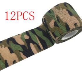 Camouflage Non-woven Elastic Bandage (Self-adhesive) (Option: 8style-5cm-12PCS)
