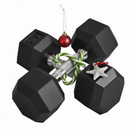 Hex Rubber Dumbbell Set for No Rolling (Option: Black-290x220x110 mm)