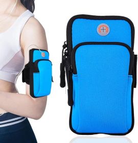 Sports Armband, Running Gym Universal Smartphone Arm Bag (Color: Blue)
