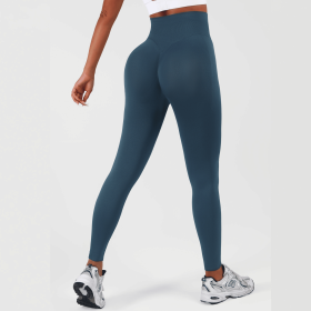 Women High Waisted Leggings, Tummy Control Pants, Full Length Soft Stretchy Yoga Pants (Color: Navy Blue, size: S)