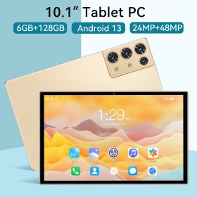 2023 New 5G Tablet PC, S30pro, 10.1 inch, 512GB large flash memory, Android Tablets, Dual Cards,  8000mAh Laptops, wifi GPS (Color: gold, ROM: 128GB)
