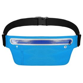 Unisex Sport Waist Pack Running Belt Bag Pouch Adjustable Bounce Free Sweat-Proof Lightweight Slim (Color: Blue)